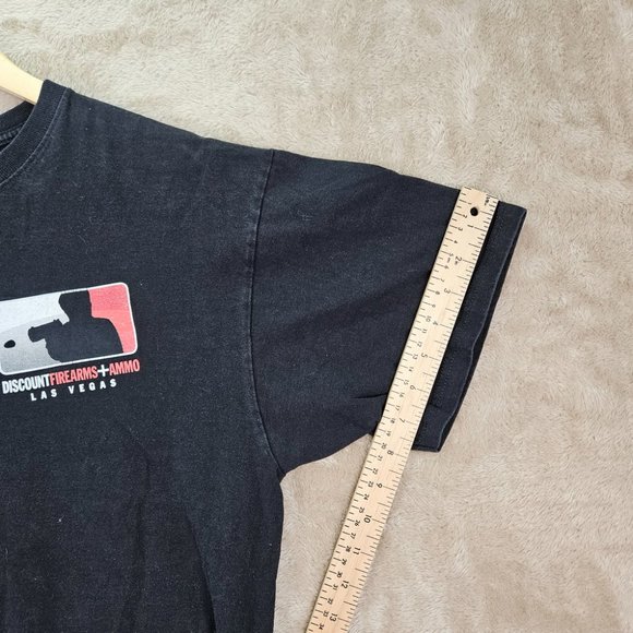 Discount Firearms + Ammo Mens T-Shirt Size M Black Las Vegas Logo Short Sleeve - Picture 3 of 10